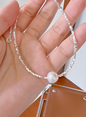 碎银子天然淡水珍珠项链