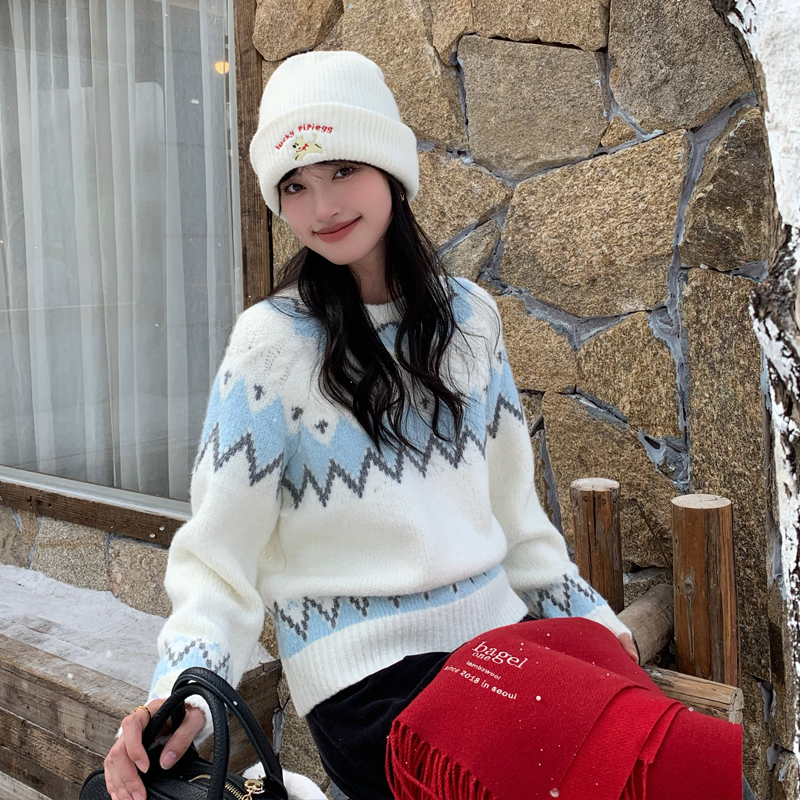 韩版ins可爱刺绣针织毛线帽