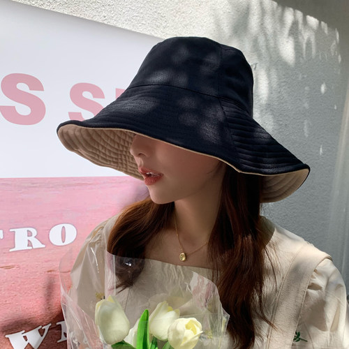 日系uvcut夏季遮阳双面带防晒帽