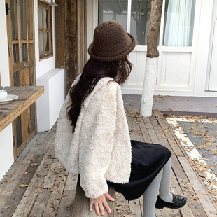 Deepsea深海 日系复古卷边小礼帽女百搭显脸小冬季新款保暖盆帽