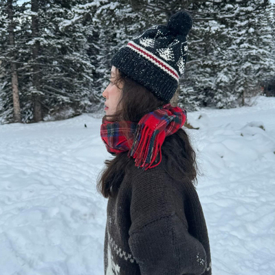 费尔岛毛线帽显脸小针织帽