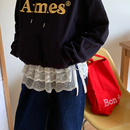 屁帘围裙帘摆裙半身裙子 ins重工系带叠穿蕾丝短款 2025春新款 韩版