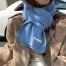 百搭保暖围脖高级感披肩 韩版 Deepsea深海 100%羊毛针织围巾女冬季