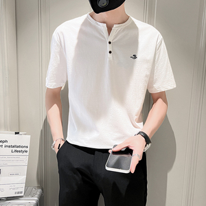 夏季新款短袖t恤男潮牌休闲百搭V领时尚简约款B317-9318-P45图片