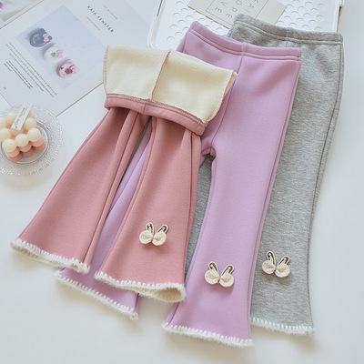 女童春秋喇叭裤修身打底裤