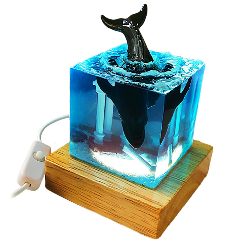 Культурные и креативные товары resin клей для рукоделия творческие подарки морской кит ночная лампа настольное украшение