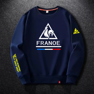 2026新款 法国公鸡卫衣男长袖 圆领宽松加绒加厚秋冬季 潮流韩版 薄款