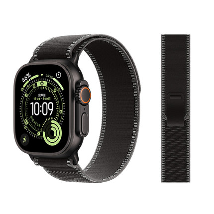 适用applewatch表带野径Ultra苹果手表iwatchs10/11表带透气编织
