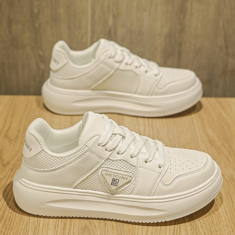 夏季厚底小白鞋男款透气薄款软底运动休闲板鞋轻便网面鞋子高级感