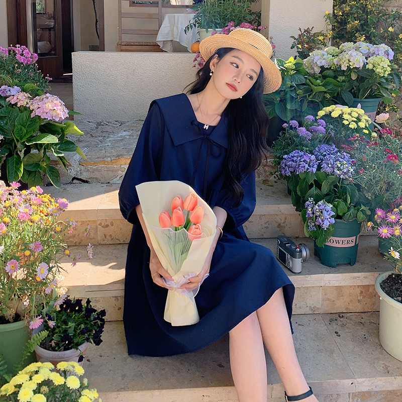 2023新款现货藏青色连衣裙103-1600-P90-K138，女装连衣裙，浙宝103（原192）