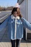 2022新款灯芯绒拼接兔毛毛外套P165控238，女装棉衣/棉服，浙宝103（原192）