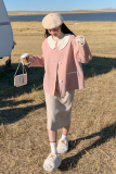 2023秋季新款短款娃娃领呢大衣192-1577-P155-K248，女装毛呢外套，浙宝103（原192）