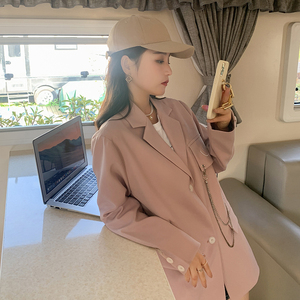 现货刺绣西装粉色西装外套带链条P125控178,女装西装,浙宝103（原192）