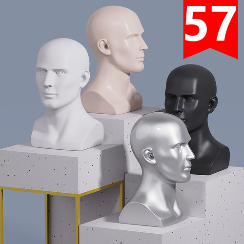 56cm口罩模型耳机黑色支架模特头