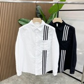 2026春季 衬衫 新款 休闲寸衫 潮牌衬衣 法式 男装 条纹拼接设计感男长袖