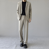 两件套 帅气潮流轻熟风商务西装 高级感休闲西服套装 男宽松垂感韩版