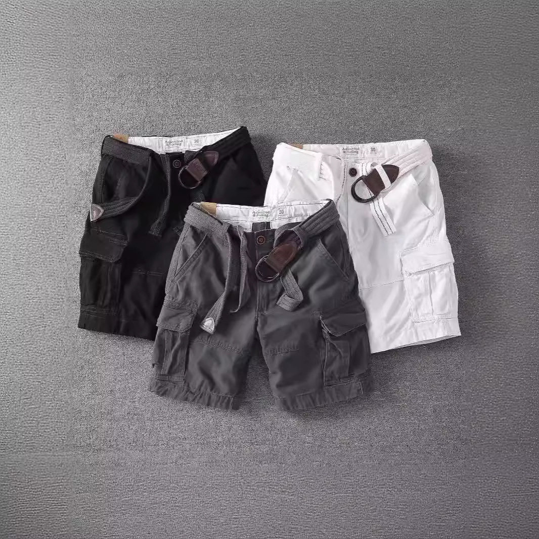 夏季新款美式短裤男潮牌薄款设计感纯棉宽松运动休闲四分五分裤子