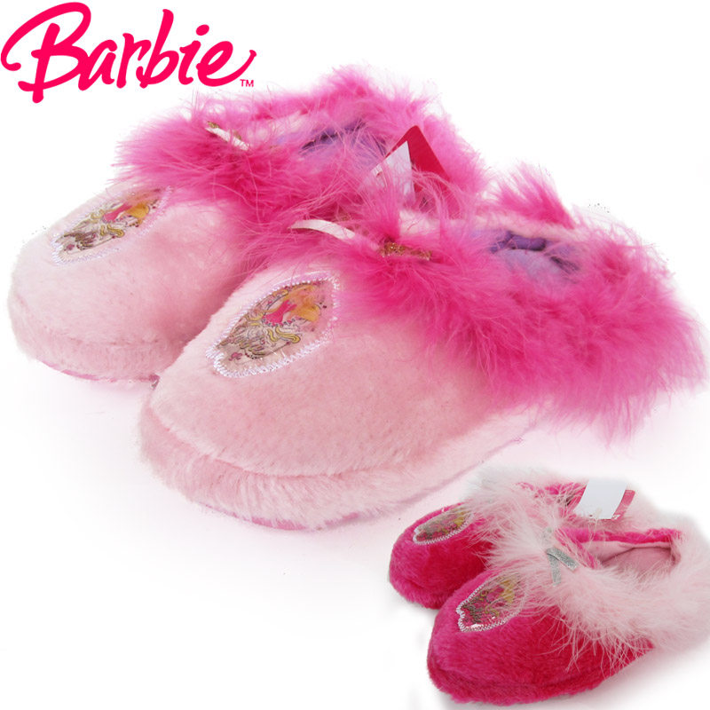 Pantoufles enfants en suède BARBIE pour hiver - Ref 1034798 Image 1