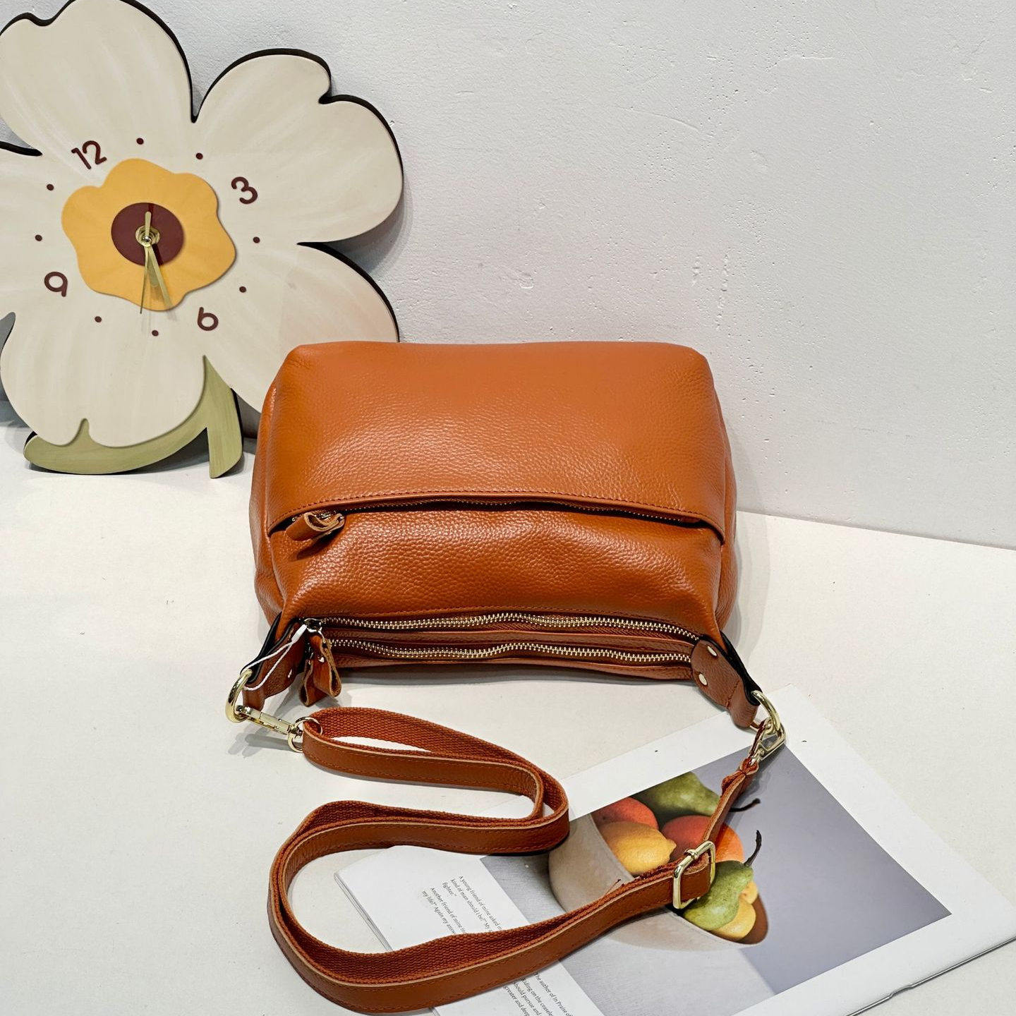 包包女真皮头层牛皮中老年女包妈妈包斜挎真皮软皮大容量多拉链袋