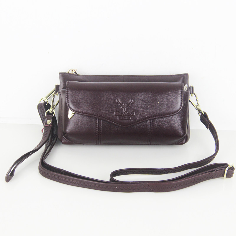 遛弯散步小包头层牛皮女式手机包