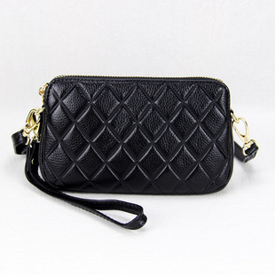 真皮女士斜挎小包 手包纯头层牛皮迷你斜挎包 5.5寸6寸手机包斜挎