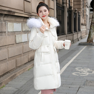 易菲妍女装官方旗舰店正品羽绒服2025年冬季中长款女修身白鸭绒大