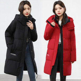 易菲妍女装官方旗舰店正品羽绒服商城同款正品2025女中长款连帽加
