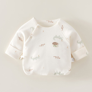 新生婴儿儿衣服产房秋冬52码半背衣初生a类纯棉贴身保暖上衣59cm