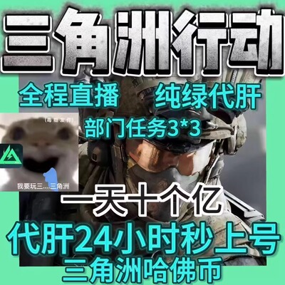 三角洲行动纯绿代练肝哈夫币打部门任务陪玩护航卡撞车跑刀可直播