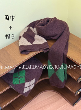 【帽子/围巾】针织帽围巾组合女光身秋冬秋季春秋极简风简约圆顶