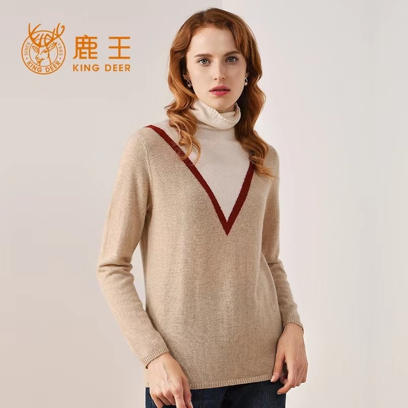 羊绒衫KingDeer/鹿王高领女