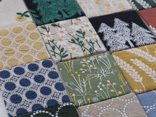 饰背景适合拍照 杯垫刺绣小清新棉麻INS风方形隔热杯垫简约布艺装