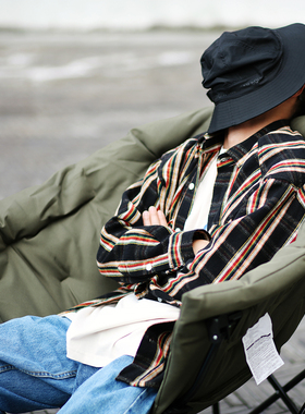 ABSURD LOGIC 荒诞逻辑 加厚法兰绒宽松长袖五彩格子衬衫复古美式