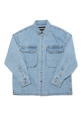 GUSTPARK 重磅质感立体大口袋工装牛仔衬衫 纯棉高盎司牛宽松男女