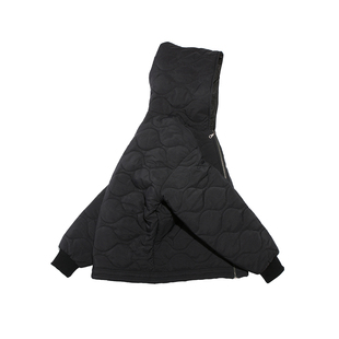 ABSURD LOGIC荒诞逻辑美式宽松葫芦格绗缝黑色连帽棉服外套男女冬