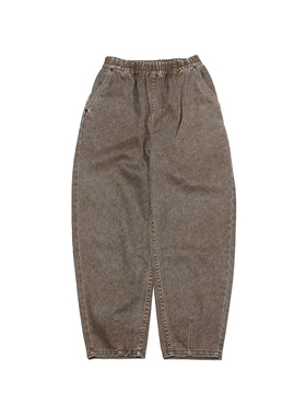 ABSURD LOGIC 荒诞逻辑 美式街头美拉德砂洗做旧弧形松紧腰牛仔裤