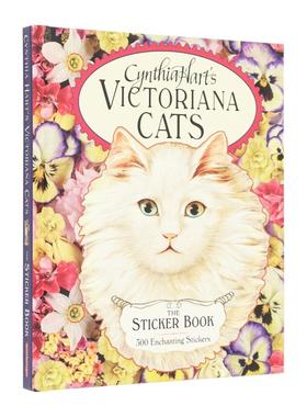 【现货】维多利亚时代的猫：300张复古贴纸 Cynthia Hart's Victoriana Cats 原版英文贴纸书 善本图书