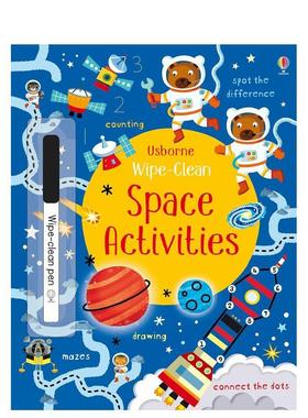 【现货】Wipe-clean Space Activities，可擦 太空互动书
