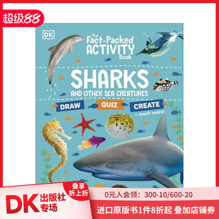 原版 善本图书 活动书：鲨鱼和其他海洋生物 Packed Activity Fact 充满事实 The 英文儿童趣味 Book 预售