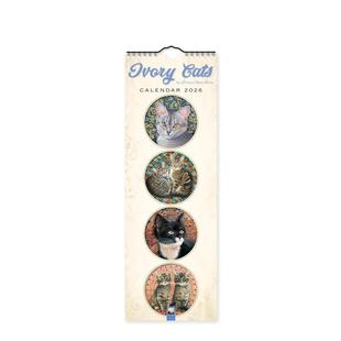 Art 日历 艺术日历 Slim Calendar Cats 2026年象牙色猫咪超薄日历 Ivory 原版 2026 预售