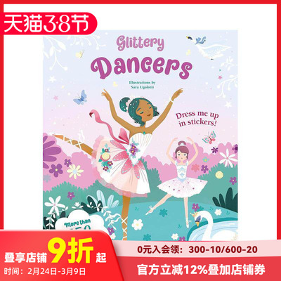 【预售】闪亮舞者贴纸书 Glittery Dancers: Sticker Book 原版英文儿童趣味