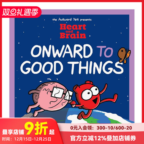 【预售】英文原版 心灵与大脑： 向着美好的事物前进! Heart and Brain: Onward to Good Things! 英文漫画 正版进口书籍画册善本