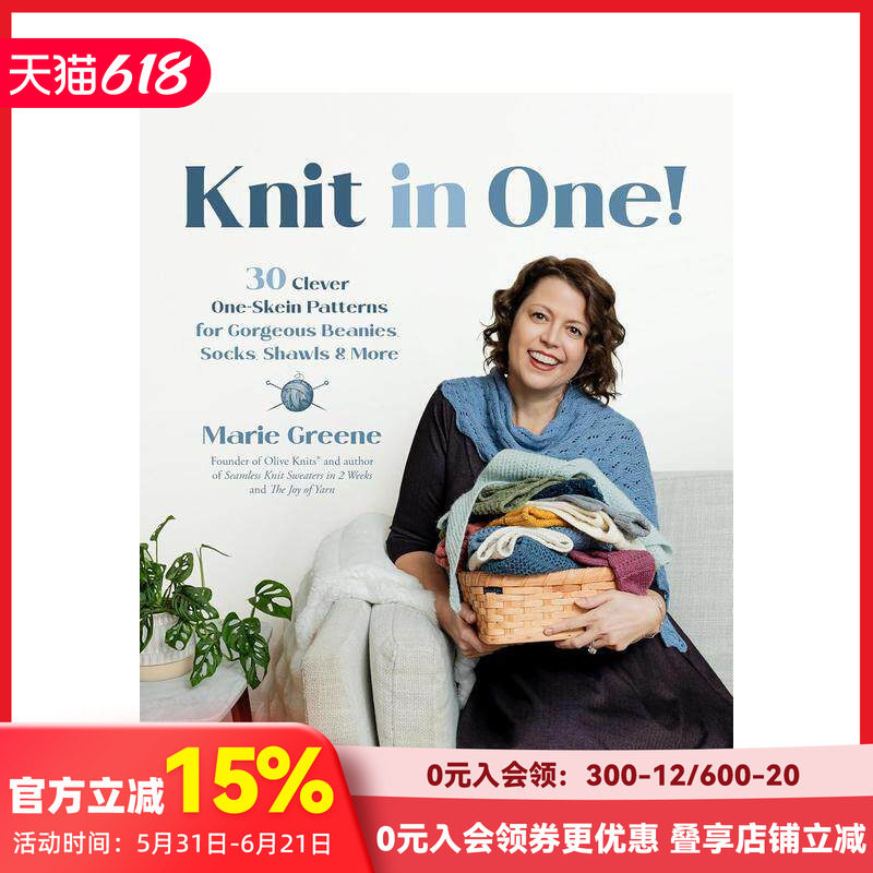 【预售】一针一线编织！ Knit in One! 原版英文手工制作 毛线帽袜子披肩手工配饰