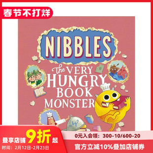 【预售】啃书小怪兽尼布斯 Nibbles: The Very Hungry Book Monster 原版英文儿童绘本
