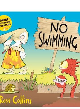 【预售】禁止游泳 No Swimming 原版英文儿童绘本 充满警示意义的幽默绘本