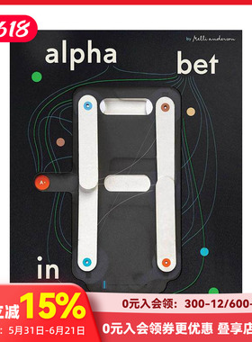 【现货】动态字母表：字形的诞生 Alphabet in Motion  原版英文字体图案标志设计 互动封面 17处立体机关 全程
