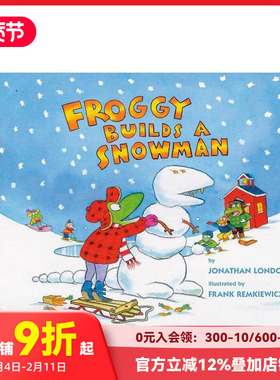 【预售】Froggy Builds A Snowman呱吉小青蛙堆雪人 英文原版儿童绘
