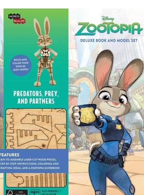 【现货】【神奇制作】巴黎 疯狂动物城 套装 【Incredibuilds:】Disney: Zootopia Deluxe Book and Model Set 原版英文儿童趣味