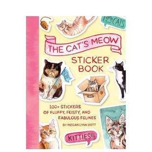 预售 喵星人贴纸 Meow 原版 张毛茸茸 Book 猫咪贴纸书：100 英文贴纸书 活泼又迷人 Sticker Cat