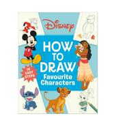 Draw 现货 角色 How Favourite 迪斯尼：如何绘制喜爱 原版 Characters Disney 英文儿童趣味
